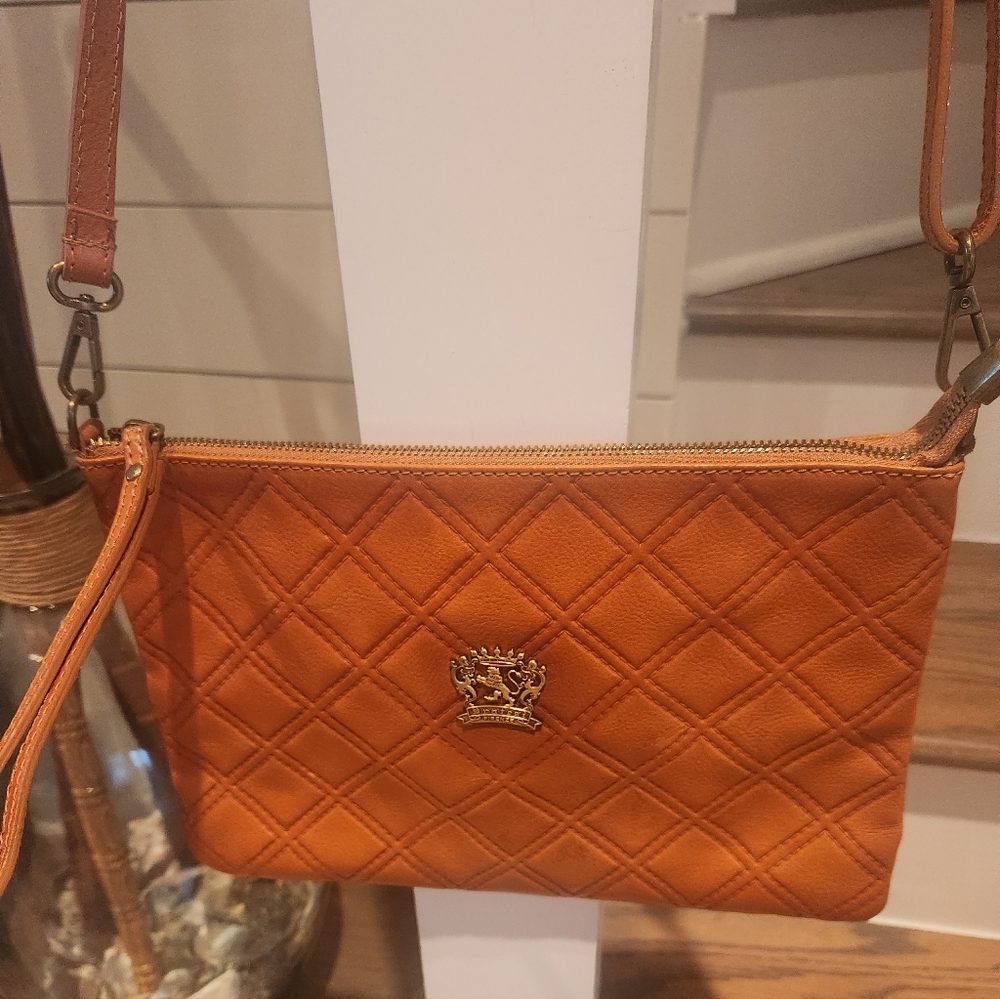 Pratesi Firenze Amber Cognac Quilted Leather Crossbody Bag
